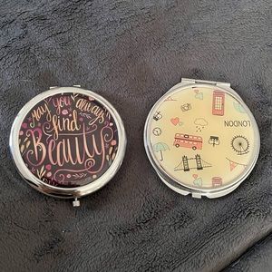 Two Adorable Compact Mirror - London & May you Always Find Beauty